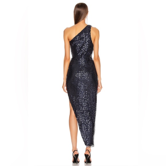 Michelle Mason Sequin One Shoulder Dress - Picture 4 of 9